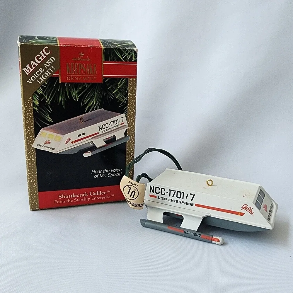 Hallmark 1992 Star Trek Galileo Shuttlecraft Mr Spok's Voice Sound Light Limited
